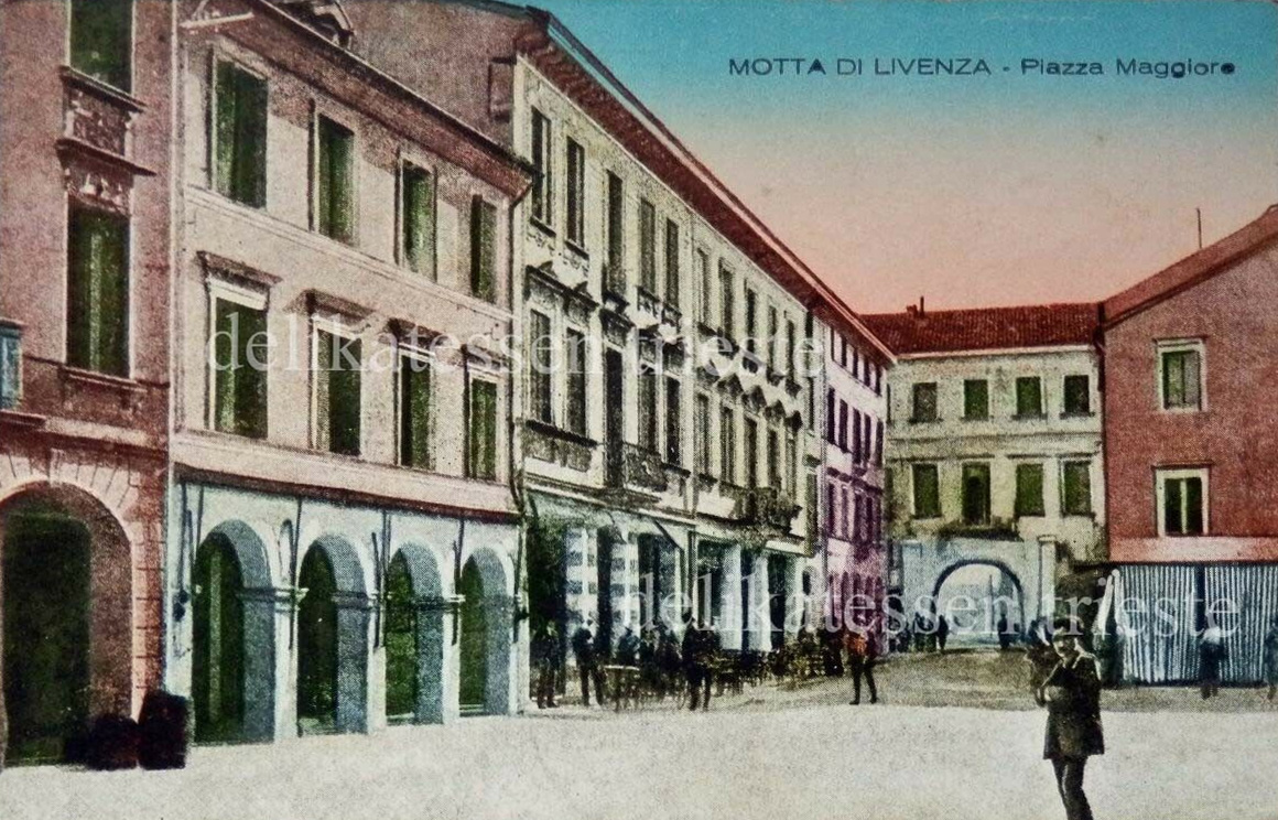 1925-viaggiata-Motta-di-Livenza- Piazza-Maggiore