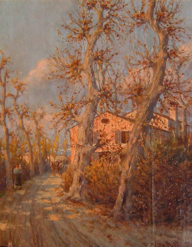enrico-vizzotto-alberti-paesaggio-al-tramonto-1918
