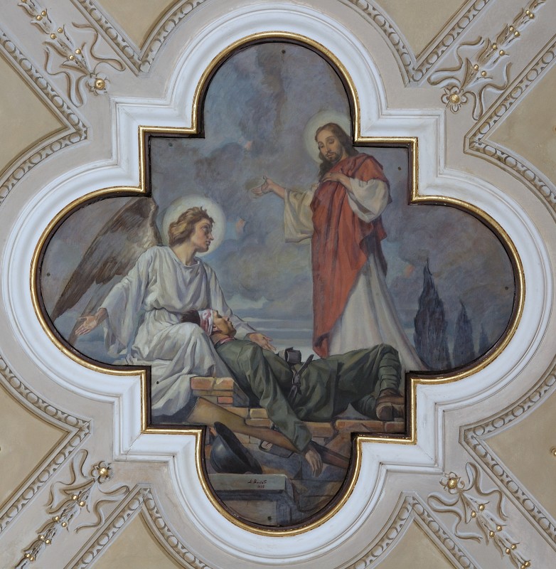 Sacro Cuore di Gesù riceve il sacrificio del soldato
